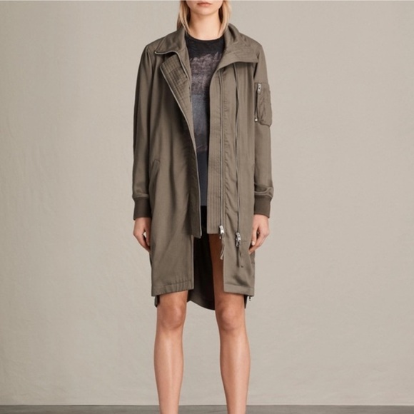 ALLSAINTS Dark Green Oren Light Parka - Picture 1 of 10